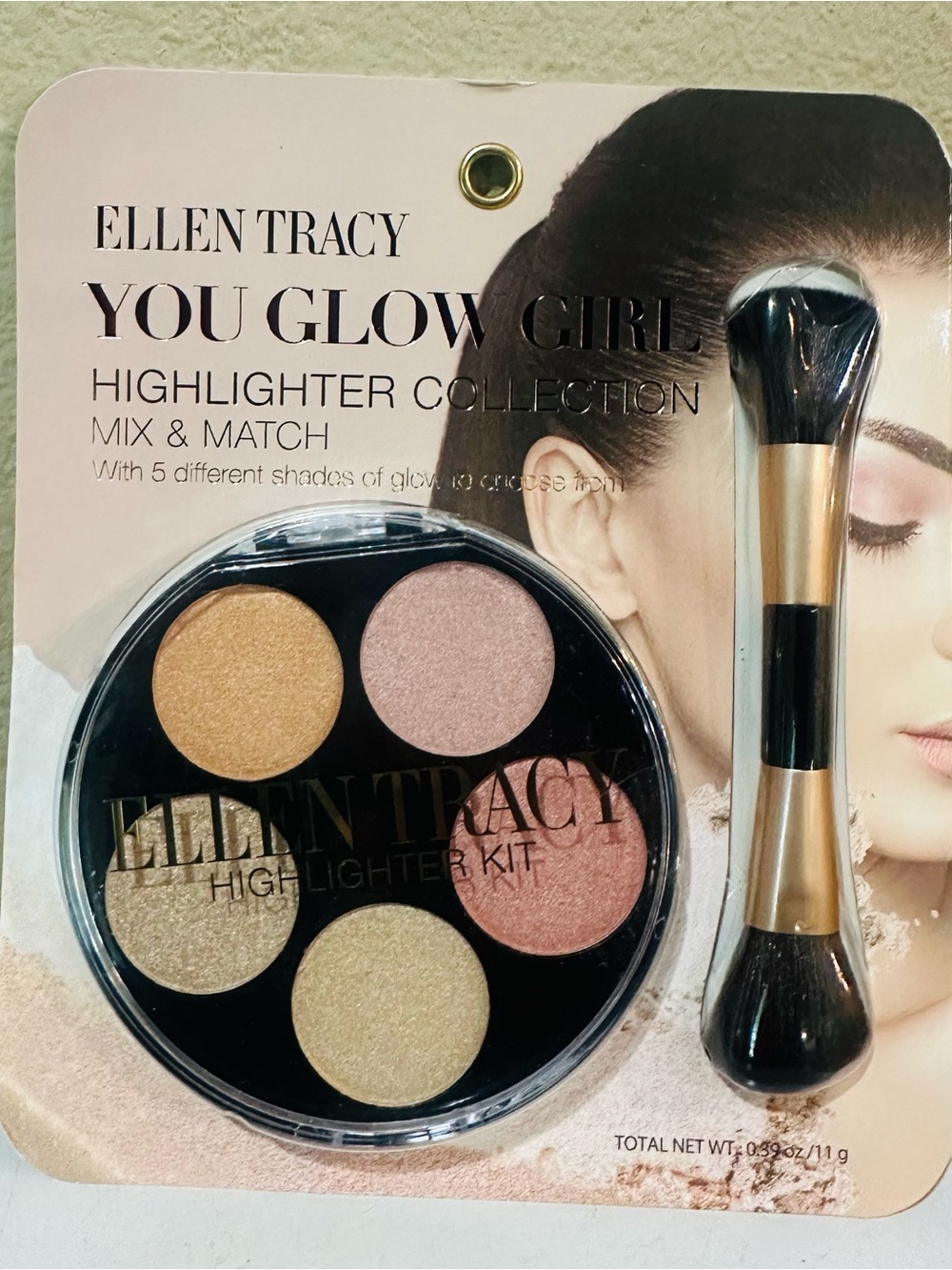 Ellen Tracy Highlighter Kit – Rose, Gold, Champagne, Peach & Pale Green Shades